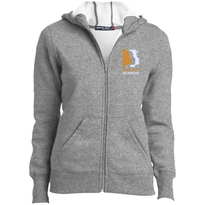 Women's March: Nevertheless she persisted Embroidered zip hoodie